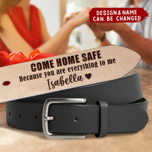 Personalized Gifts For Him Secret Message Men's Belt Come Home Safe