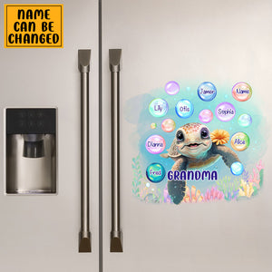 Gift For Grandma Sea Turtle Bubbles Personalized Decal/Sticker