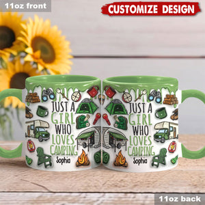 Just A Girl Who Loves Camping - Personalized Camping Accent Mug