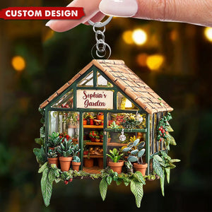 Personalized Greenhouse garden Keychain - Gifts For garden Lovers