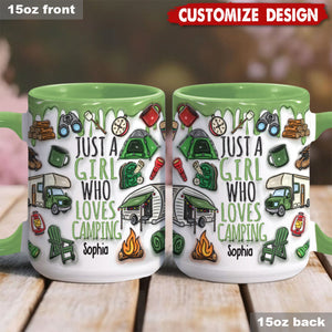 Just A Girl Who Loves Camping - Personalized Camping Accent Mug