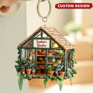 Personalized Greenhouse garden Keychain - Gifts For garden Lovers