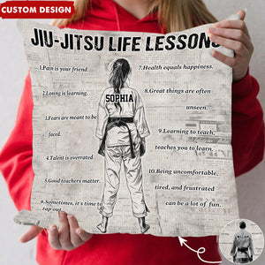 Personalized Jiu-Jitsu Life Lessons Pillow-Gift For Jiu-Jitsu Lovers