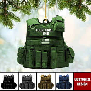 2024 New Release Personalized Bulletproof Police Vest Christmas Ornament Gift For Police