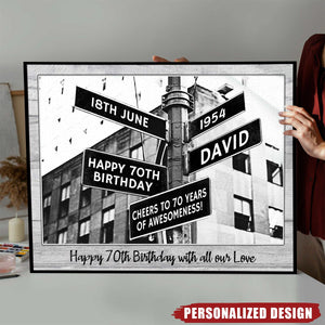 Birthday Street Sign-Personalized Poster-Gifts for Family,Friends