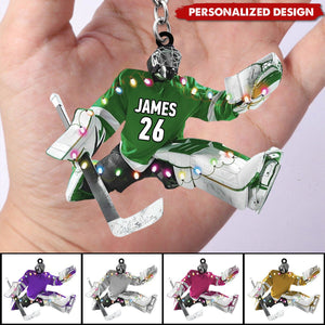 Personalized Hockey Playe Keychain-Gift For Hockey Lovers - 2024 New Release