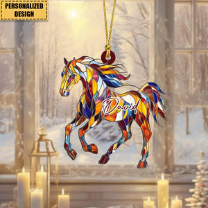 Horse Art Ornament-Personalized Ornament-Gift For Horse Lovers-2024 New Release