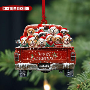 Personalized Dog Truck Christmas Ornaments - Gift For Dog Lover - 2024 New Release