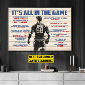 It's All In The Game-Personalized Rugby Poster-Poster Gift For Rugby Lovers