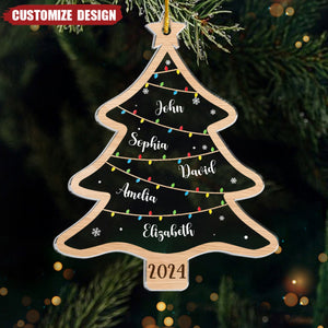 2024 New Release - Wish You A Wonderful Christmas - Family Personalized Custom Ornament - Acrylic Custom Shaped - Christmas Gift For Family Members