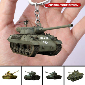 Personalized Tank Car Keychain Gift For Tank Lover