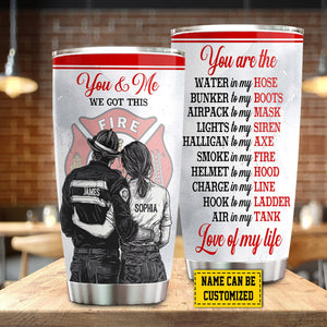 You Are The Love Of My Life - Personalized Firefighter Couple Tumbler - Anniversary Gift For  Husband,Wife