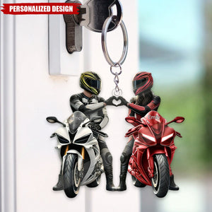 Personalized Motorbike Couple Keychain-Gift for Couple