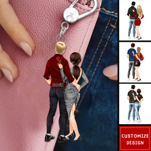 Personalized Acrylic Couple  Keychain Gift For Wife,Husband