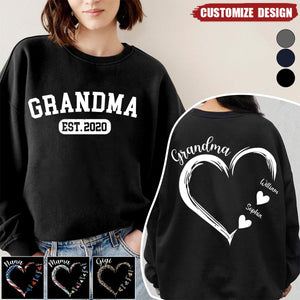 Personalized Mom Grandma Heart  Sweatshirt