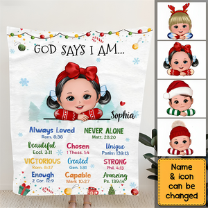 Gift For Kids God Says I Am Blanket