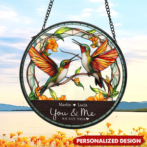 Hummingbird Couple-Personalized Suncatcher-Gift For Couple