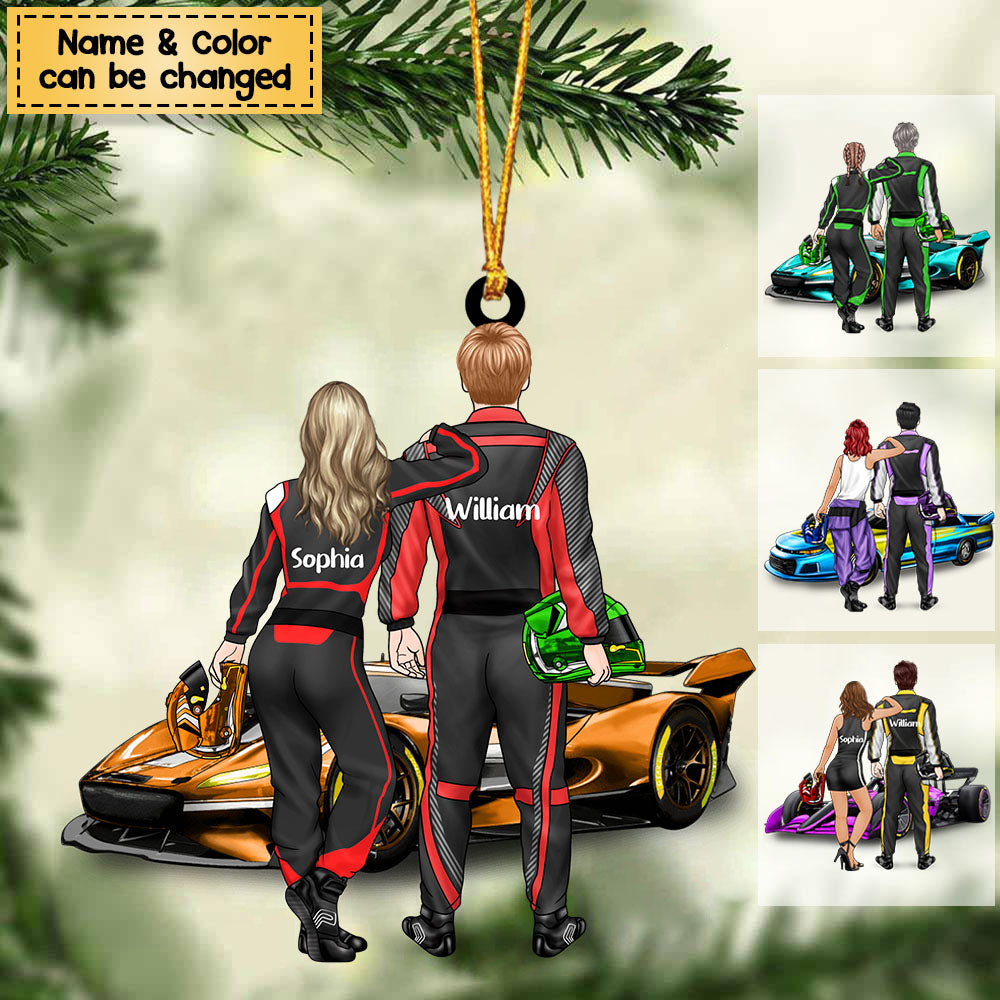 Personalized Racing Couple Ornament - Gift For Racing Lovers, Couples