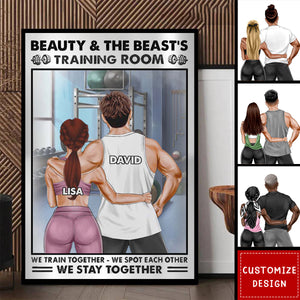 Gym Couple Beauty And The Beast's Training Center - Personalized Couple Poster