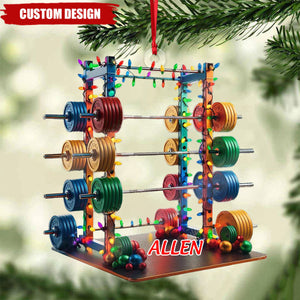 2024 New Release - Personalized Barbell Fitness Christmas Ornament， Gift For Gym Lover