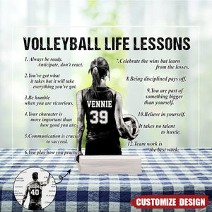 Personalized Volleyball Life Lessons Plaque - Gift For Volleyball Lover