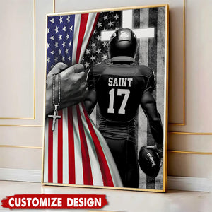 Personalized American Football Boy Poster - Gift For American Football Lovers