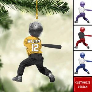 Personalized BaseBall Acrylic Christmas Ornament -  BaseBall Ornament Gift For Kid