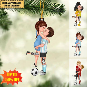 Soccer Couple - Personalized Acrylic Ornament Awesome Christmas Gift