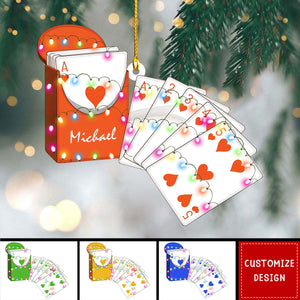 Personalized Poker Christmas Ornament Gift For Card Players-2024 New Release