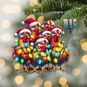 Funny Chicken Christmas Tree Ornaments-Gift for Chicken Lover-2024 New Release