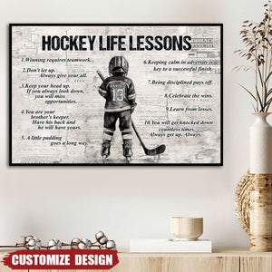 Personalized Hockey Boy Poster - Gift For Young Hockey Fans