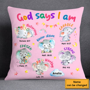 Gift For Granddaughter Elephant Gods Says I Am Pillow