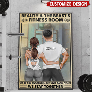 Gym Couple Beauty And The Beast's Training Center - Personalized Couple Poster