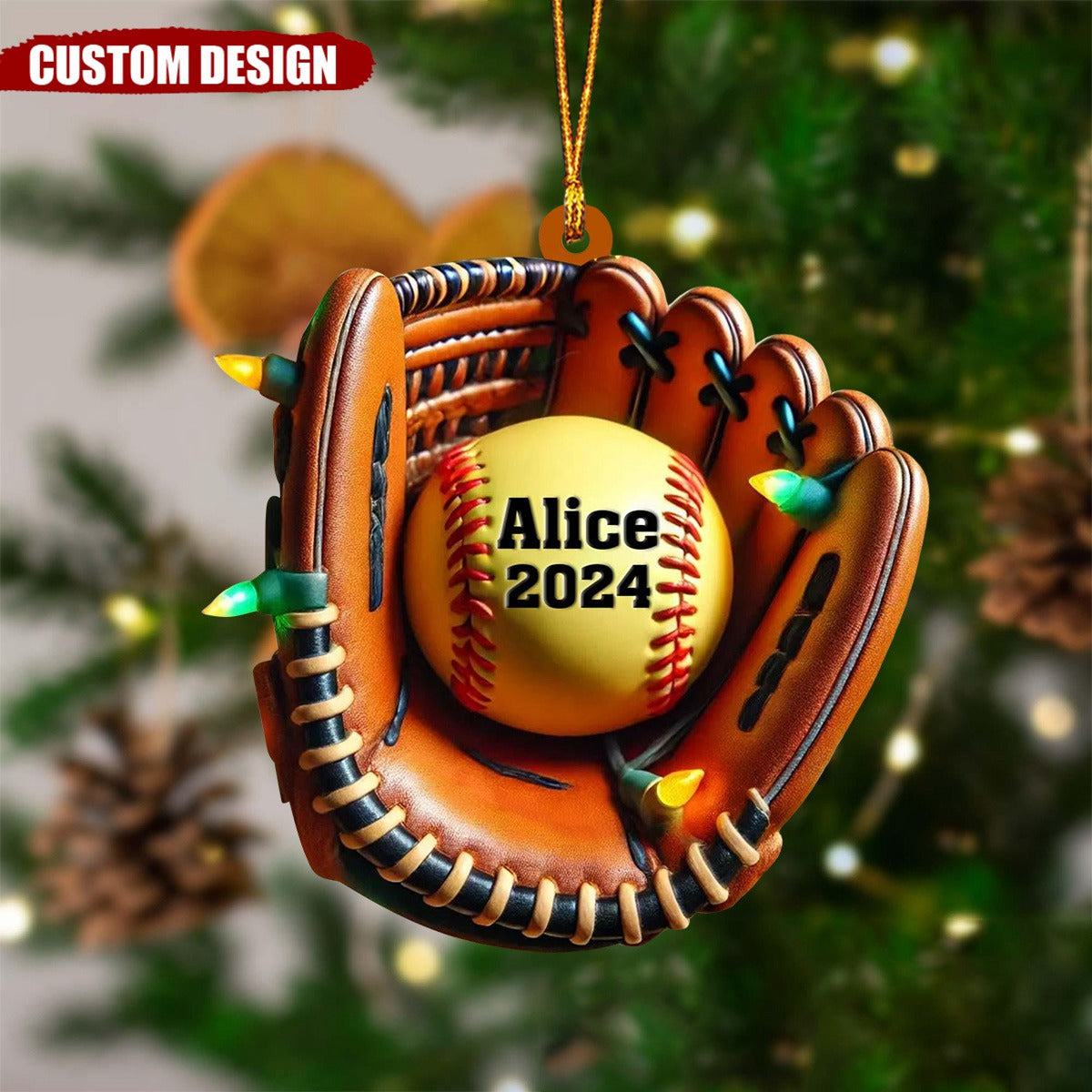 Personalized Softball Christmas Ornament-Gifts For Softball Players,Softball Lovers-2024 New Release