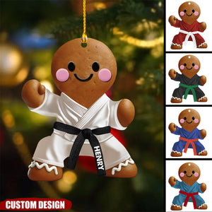 Personalized Ginger Black Belt Ornament - Gift For Jiu-Jitsu,Karate Lovers