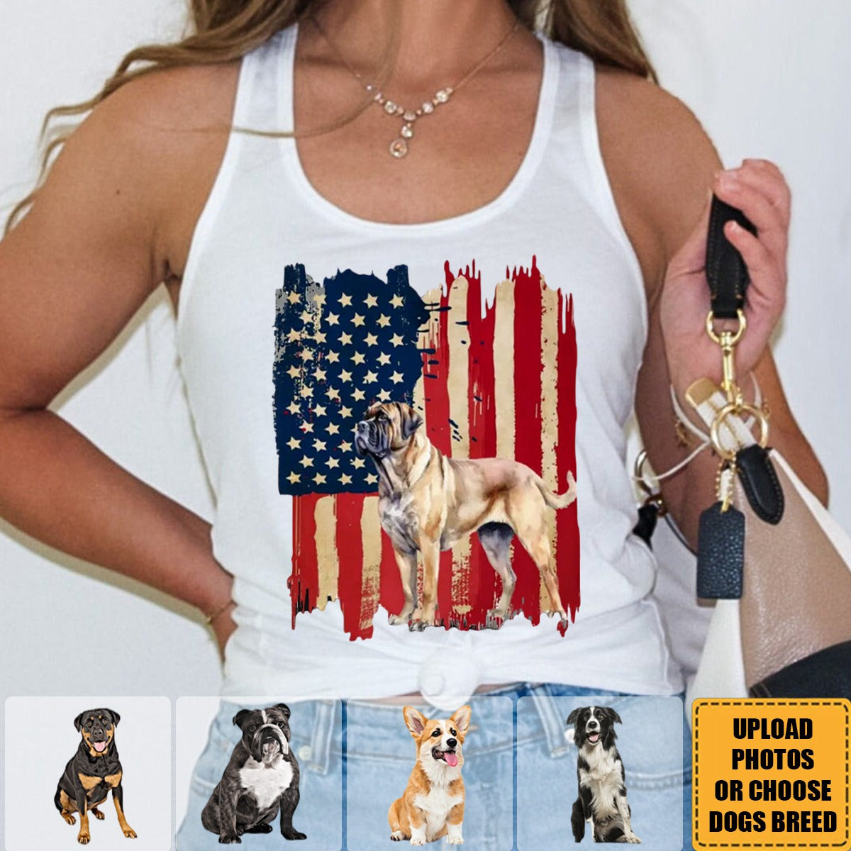 Personalized dog flag printed Tank Top gift for dog lovers