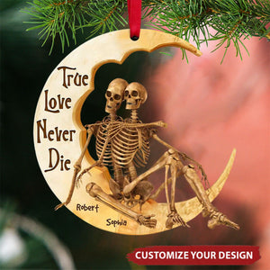 Personalized Gifts For Skull Couple Christmas Ornament - 2024 New Release