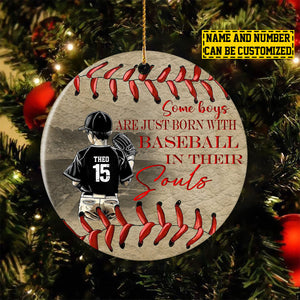 2024 New Release Some Boys Are Just Born With-Personalized Baseball Boy Christmas Ornament-Gift For Baseball Lovers