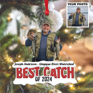 Best Catch Of The Year - Personalized Photo Acrylic Ornament - 2024 New Release