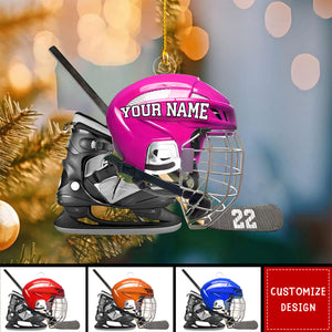 Personalized Hockey Helmet Christmas Ornament Gift For Hockey Lovers-2024 New Release