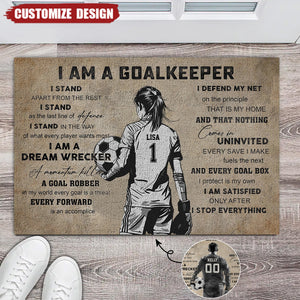 Personalized Goalkeeper Doormat - Gift For Soccer Lovers