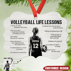 Personalized Volleyball Life Lessons Wooden Ornament - Gift For Volleyball Lovers