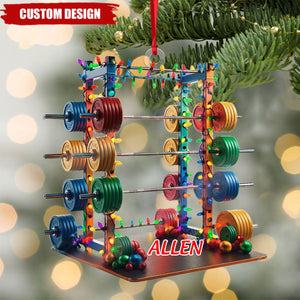 2024 New Release - Personalized Barbell Fitness Christmas Ornament， Gift For Gym Lover