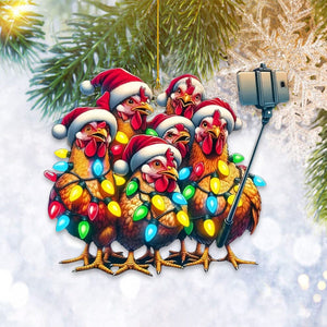 Funny Chicken Christmas Tree Ornaments-Gift for Chicken Lover-2024 New Release