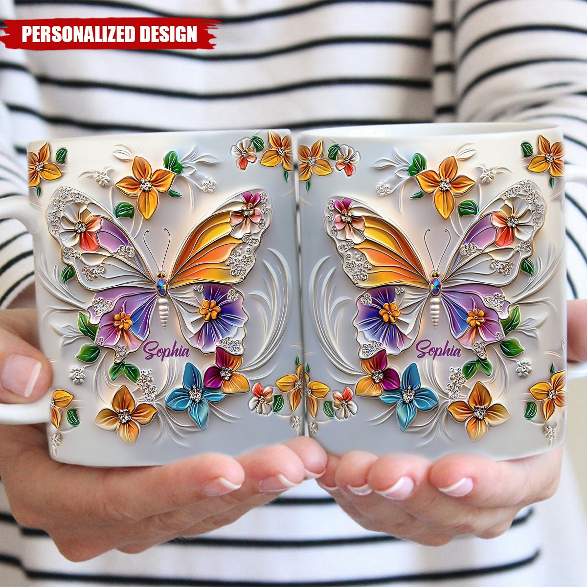 Stunning Butterfly-Personalized Butterfly Mug-Gift For Friends