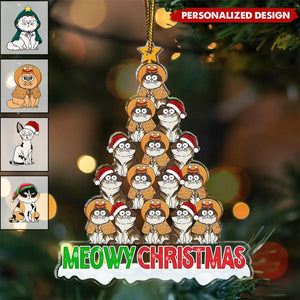 2024 New Release Meowy Catmas Funny Cartoon Cats - Personalized Acrylic Ornament