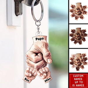 Happy Father‘s Day To Amazing Daddy/Grandpa Hands Personalized Acrylic Keychain