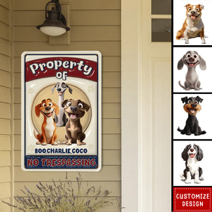 No Trespassing - Personalized Dog Metal Sign - Gift For Dog Lovers