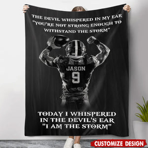 I Am The Storm - Personalized Football Boys Blanket - Gift For Football Lovers