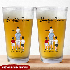 Personalized Daddy's/Grandpa's Team Beer Glass